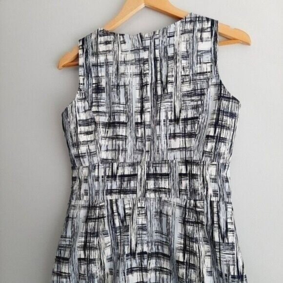 ALFRED SUNG Pure Blue & White Sleeveless Sheath Dress Sz 4 - Picture 12 of 15